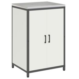Berkfield Home Kitchen Storage Set with Shelf with Storage with Door Adjustable 2 pcs White Cold-rolled steel - thumbnail 6