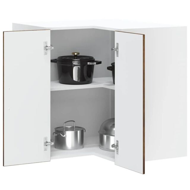"Berkfield Home Kitchen Wall Corner Cabinet ""Porto"" Smoked Oak Engineered Wood in Brown" - image 1