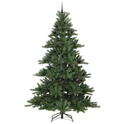 Berkfield Home Artificial Hinged Christmas Tree with 300 LEDs 240 cm PVC in Green - thumbnail 4