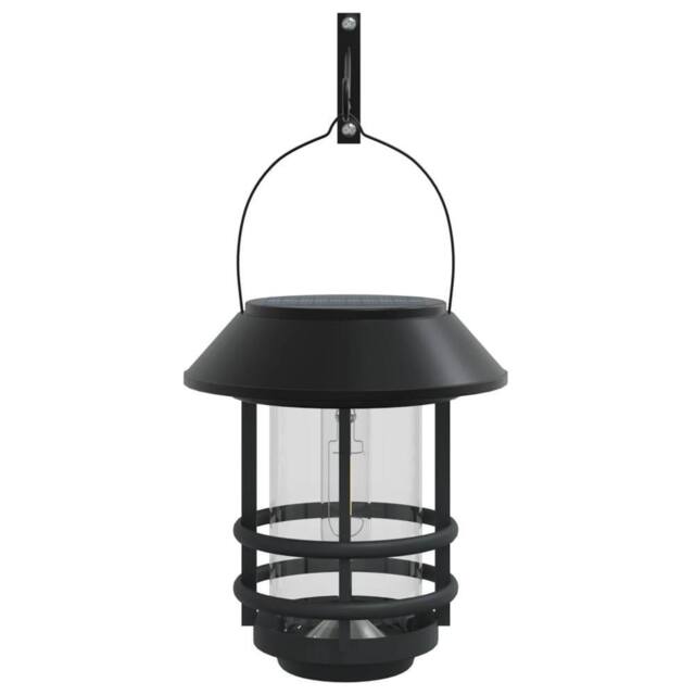 Berkfield Home Solar Outdoor Wall Lanterns 4 pcs White in Black - image 1