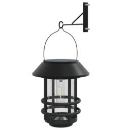 Berkfield Home Solar Outdoor Wall Lanterns 4 pcs White in Black - thumbnail 6