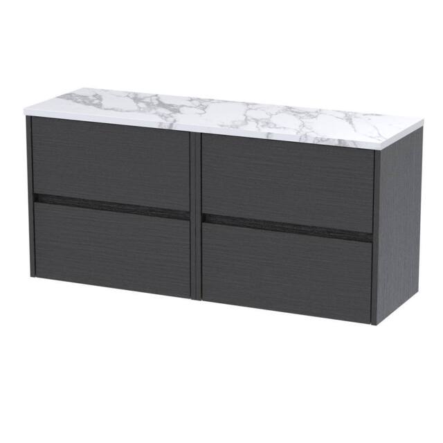 Balterley Chartley 4 Drawer Wall Hung Vanity Unit, Graphite Grey, 1200mm in Grey - image 1