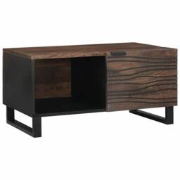 Berkfield Home Coffee Table 80 x 50 x 40 cm - Solid Mango Wood & Engineered Wood in Brown - thumbnail 2