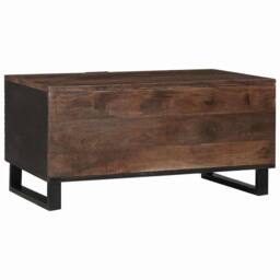 Berkfield Home Coffee Table 80 x 50 x 40 cm - Solid Mango Wood & Engineered Wood in Brown - thumbnail 5