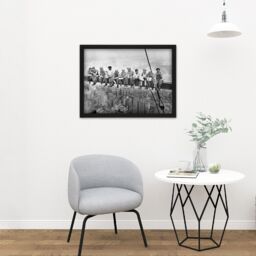 "Artery8 Wall Art Print Lunch Atop A Skyscraper New York 1932 Iconic Photo Large Framed Wall Décor Art in Black - Size: W18"" x H24""" - thumbnail 2