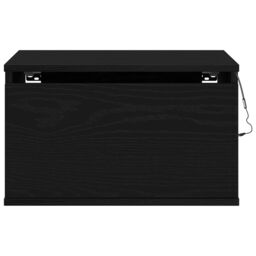 Berkfield Home Bedside Cabinet with LED Wall-Mounted Black Oak 50x36x30 cm - Size: 50 x 36 x 30 cm - thumbnail 6