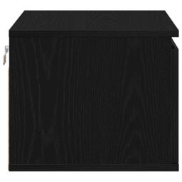 Berkfield Home Bedside Cabinet with LED Wall-Mounted Black Oak 50x36x30 cm - Size: 50 x 36 x 30 cm - thumbnail 7
