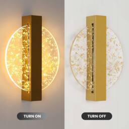 Pheashine Modern Luxury Gold Foil Acrylic Wall Sconce 12W 3-Color 3000-6500K - thumbnail 3