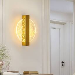 Pheashine Modern Luxury Gold Foil Acrylic Wall Sconce 12W 3-Color 3000-6500K - thumbnail 2