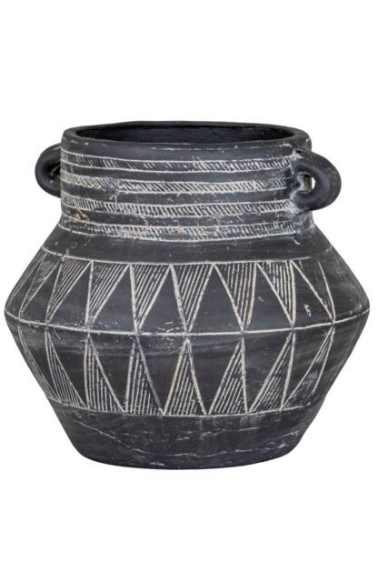 KDMD Etched Collection Tall Handle Pot With Etched Detail in Black - image 1