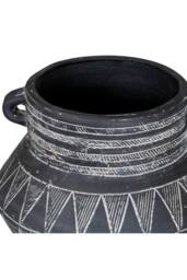 KDMD Etched Collection Tall Handle Pot With Etched Detail in Black - thumbnail 3