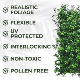 Ark Mat Boxwood Artificial Plant Wall Panel 50x50cm - Indoor & Outdoor in Green - Size: 50x50 cm - thumbnail 3