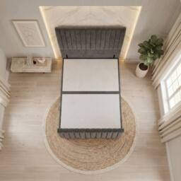 "Somnior Eleanor Velvet Divan Base No Drawers 54"" Headboard & 22"" Footboard in Charcoal - Size: Small Single" - thumbnail 3