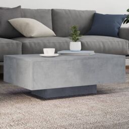 Berkfield Home Coffee Table with LED Lights Concrete Grey 85x55x31 cm - Size: 85 x 55 x 31 cm - thumbnail 1