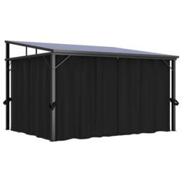 Berkfield Home Gazebo with Curtain 405x294x244 cm Anthracite in Black - Size: 405 x 294 x 244 cm - thumbnail 3