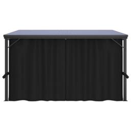 Berkfield Home Gazebo with Curtain 405x294x244 cm Anthracite in Black - Size: 405 x 294 x 244 cm - thumbnail 4