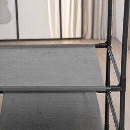 Pirlo Plush Heavy Duty Metal Clothes Rail Open Wardrobe in Black - thumbnail 4
