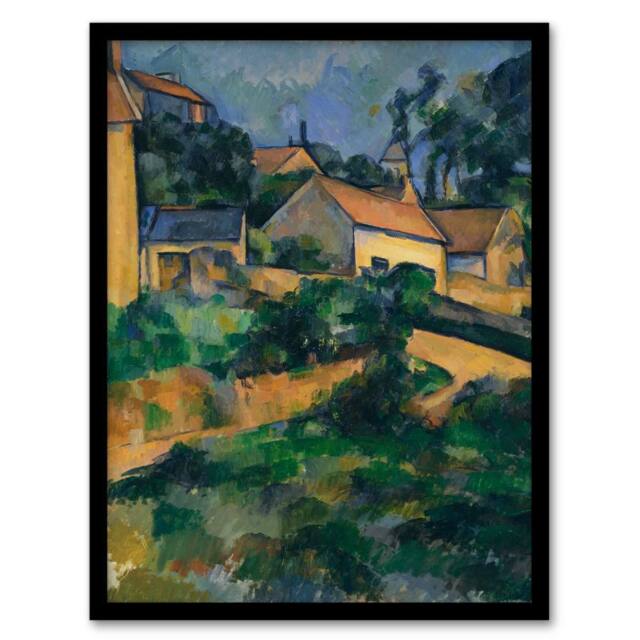 Artery8 Paul Cezanne Framed Wall Art Print Turning Road at Montgeroult - Size: A4 - image 1