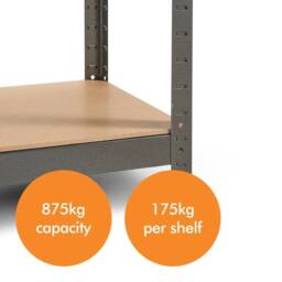 Havendro 5 Tier Garage Shelves Heavy Duty Garage with Massive 875kg Capacity - thumbnail 3