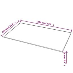 Berkfield Home Table Top Tempered Glass Rectangular 1200x650 mm in Black - thumbnail 4