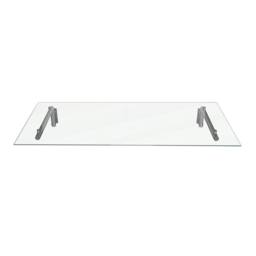 Monstershop Glass Door Canopy & Brackets - 120cm W x 80cm D in Silver - Size: 120 cm W x 80 cm D - thumbnail 3