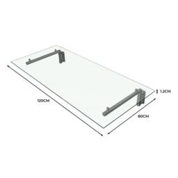 Monstershop Glass Door Canopy & Brackets - 120cm W x 80cm D in Silver - Size: 120 cm W x 80 cm D - thumbnail 5