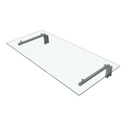 Monstershop Glass Door Canopy & Brackets - 120cm W x 80cm D in Silver - Size: 120 cm W x 80 cm D - thumbnail 2