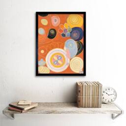 "Wee Blue Coo Modern Hilma Af Klint Abstract Painting 12x16"" Framed Wall Art Print in Orange - Size: W12"" x H16""" - thumbnail 2