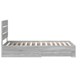 Berkfield Home Bed Frame Grey Sonoma & Silver 75 x 190 cm Engineered Wood - thumbnail 8