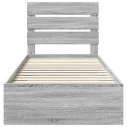Berkfield Home Bed Frame Grey Sonoma & Silver 75 x 190 cm Engineered Wood - thumbnail 7