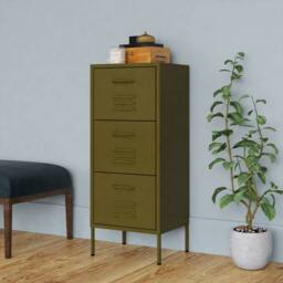 Berkfield Home Storage Cabinet Olive Green 42.5x35x101.5 cm Steel - thumbnail 2