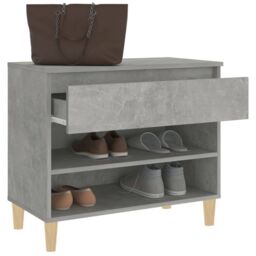 Berkfield Home Shoe Cabinet Concrete Grey 70x36x60 cm Engineered Wood - Size: 70 x 36 x 60 cm - thumbnail 5