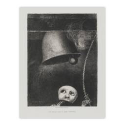 "Artery8 A Mask Tolls The Funeral Knell Redon Vintage Wall Art Print Poster in Grey - Size: W18"" x H24""" - thumbnail 1