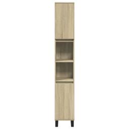 Berkfield Home 3 Piece Bathroom Furniture Set Sonoma Oak Engineered Wood in Light Tan - thumbnail 9