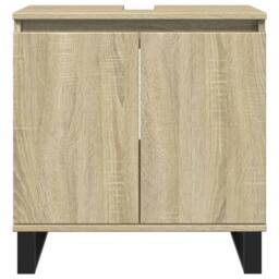 Berkfield Home 3 Piece Bathroom Furniture Set Sonoma Oak Engineered Wood in Light Tan - thumbnail 5