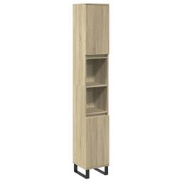 Berkfield Home 3 Piece Bathroom Furniture Set Sonoma Oak Engineered Wood in Light Tan - thumbnail 8