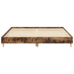 Berkfield Home Bed Frame No Mattress Smoked Oak 200x200 cm Engineered Wood in Brown - thumbnail 5
