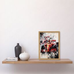 Artery8 Grand Prix Track Circuit Cars Racing Paint Splat Artwork Framed Wall Art Print A4 in Light Oak - thumbnail 2