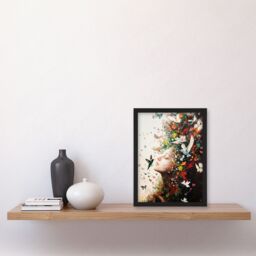 Artery8 Mother Nature Birds Butterflies Colourful Flowers Framed Art Print - Size: A4 - thumbnail 4