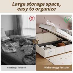 Merax 3ft Single Velvet Ottoman Daybed with USB Charging & Side Pockets in Beige - thumbnail 9