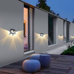 Obasyhig Solar Wall Light with Convex Lens & Infrared Motion Sensor—Style 2 in Black - thumbnail 2