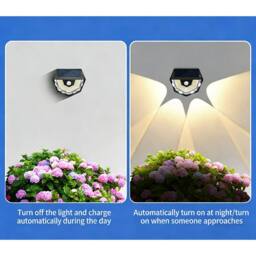 Obasyhig Solar Wall Light with Convex Lens & Infrared Motion Sensor—Style 2 in Black - thumbnail 4