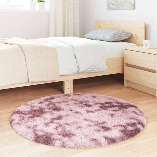 Berkfield Home Shaggy Rug High Pile NAVARRA Dusty Pink 100x100 cm Polyester - Size: Medium - image 1