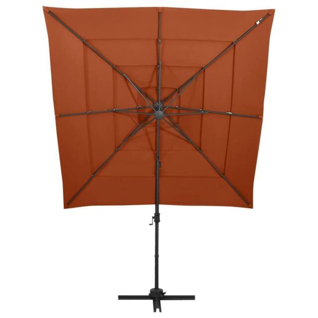 Berkfield Home 4-Tier Parasol with Aluminium Pole Terracotta 250x250 cm - image 1