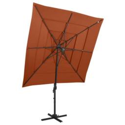 Berkfield Home 4-Tier Parasol with Aluminium Pole Terracotta 250x250 cm - thumbnail 2