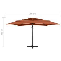 Berkfield Home 4-Tier Parasol with Aluminium Pole Terracotta 250x250 cm - thumbnail 9