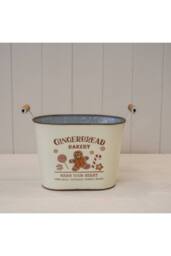 KDMD Small Cream 'Gingerbread Bakery' Oval Planter - thumbnail 1