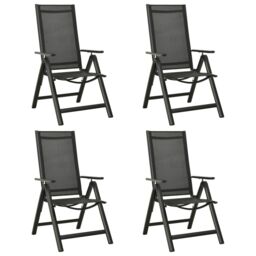 Berkfield Home 5 Piece Garden Dining Set Aluminium Anthracite in Black - thumbnail 6