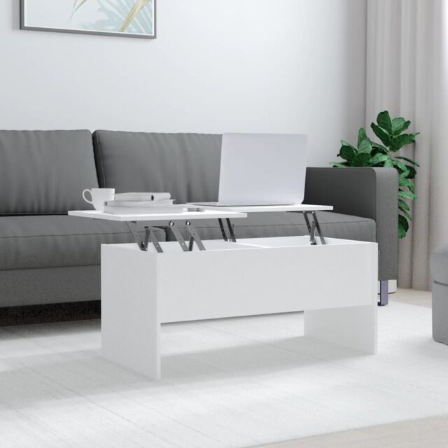 Berkfield Home Coffee Table White 102x50.5x46.5 cm Engineered Wood - image 1