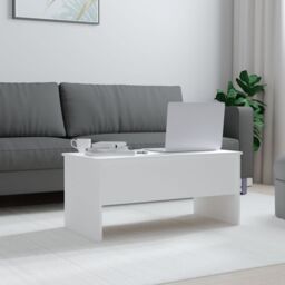 Berkfield Home Coffee Table White 102x50.5x46.5 cm Engineered Wood - thumbnail 3